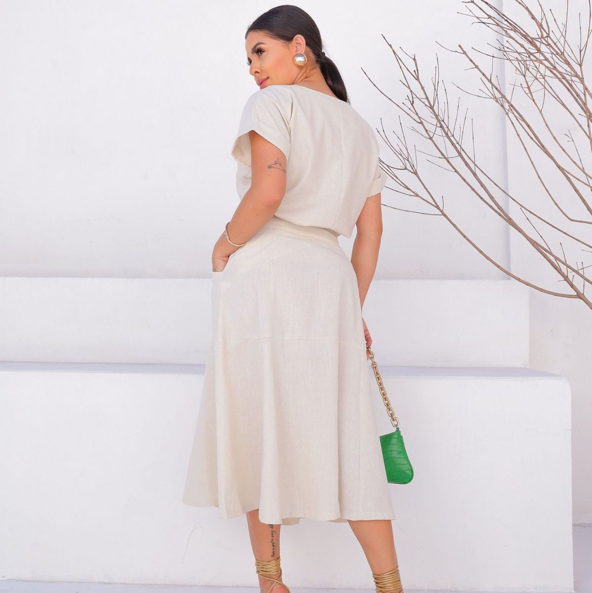 Conjunto Saia e Blusa Linho