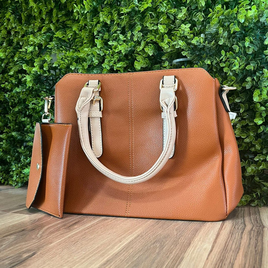 Bolsa de Couro com Carteira